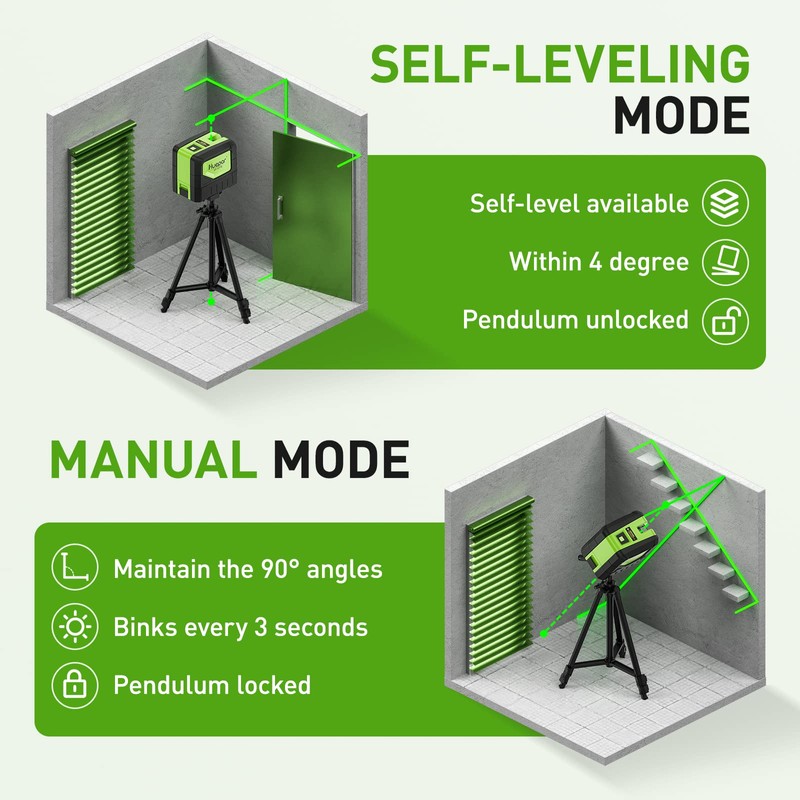Laser Level with 2 Plumb Dots - Huepar Plumb Laser