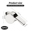 Sopoloray 24 Pack Stainless Steel Whistles with Lanyards,Professional Loud Referee