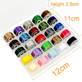 New brothread 25pcs Assorted Colours 70D/2 (60WT) Prewound Bobbin Thread Plastic Size A SA156 for Embroidery and Sewing Machine Polyester Thread DIY Embroidery Thread Sewing Thread