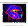 TUGCAY Lips Black Light Tapestry, Blacklight Tapestry UV Reactive Lip