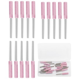 Jiozermi 12 Pcs 7/32 Inch Chainsaw Sharpening Stones - Diamond Sharpener Grinding Stone File Pink Accessories for Electric Diamond Sharpening Wheel, 5.5mm