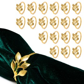 Juego de servilleteros de hoja de oro – Decoración del hogar para servilletas de tela, elegante soporte de servilleta dorado – Decoración de cocina y decoración de boda juego de 6 piezas [matelas]