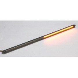 Chrome Glow Integrated LED Motorcycle Light Bar with Run/Brake/Turn - 6.2" - Smoked Lens