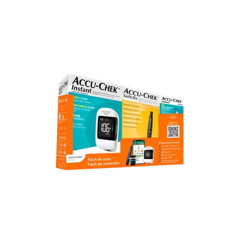 Kit Glucómetro Accu Check Instant + Dispositivo de Punción Softclix