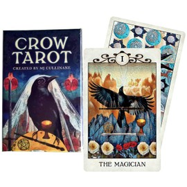 LANG Tarot Cards, 78 Cards, Rider Edition, Crow Tarot with Characteristic Hard Case Included, Japanese Instruction Manual Included, Tarot Divination