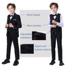 Mosedou Boys Suits Black Homecoming Suit Jacket Vest and Pants