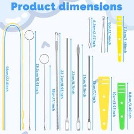 Outtshop 13 Pcs Drawstring Threader Tool, Loop Turner Sewing Tool, Flexible Drawstring Threader, Loop Turner Hooks for Drawstring Threading DIY Knitting Accessories Clothes Pants Bags