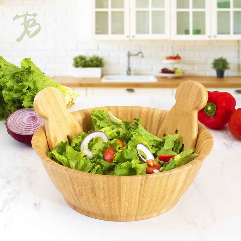 Totally Bamboo Flared Bamboo Serving Bowl, 12" x 12" x