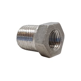 AF Hydro Stainless Steel SS316 Reducing Hex Bushing Pipe Fitting, 3/8'' NPT Male x 1/8'' NPT Female Thread, Pressure Rating up to 150 PSI, Class 150 Reducer Connector Adapter