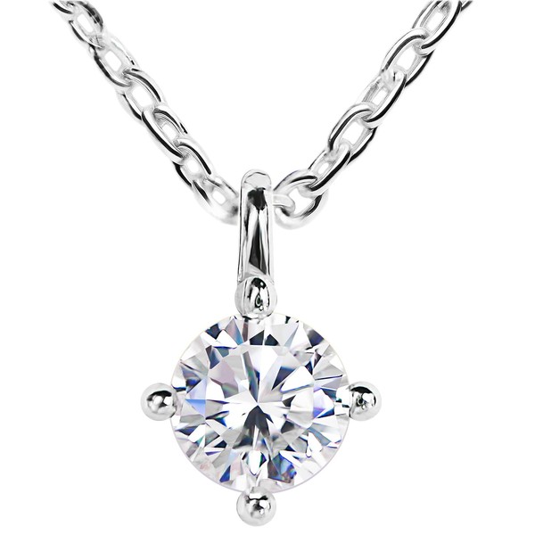 ESBIJOUX Moissanite Necklace, Single Grain Moissanite Accessory, Adjustable Length, Includes