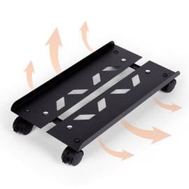 Hovadova Mobile PC Tower Stand, Adjustable Metal Computer Tower Stand, PC Floor Stand with 4 Locking Caster Wheels, CPU Holder for Office,Gamers and Students