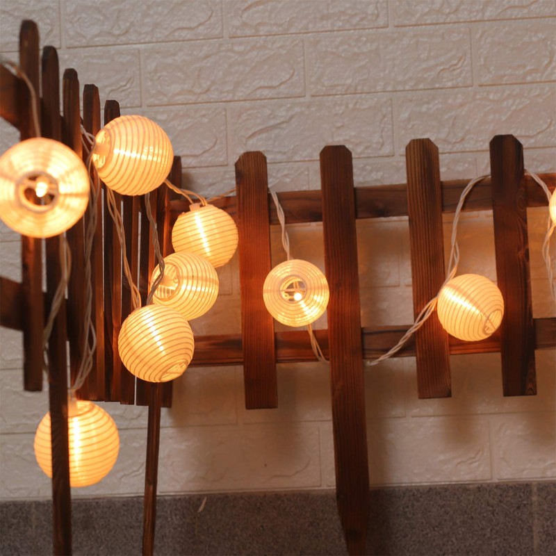TIGOMOOV Lantern String Lights Plug in, Outdoor White Lights String