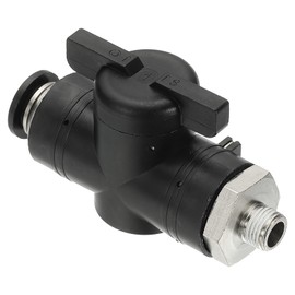 PATIKIL Pneumatic Ball Valve 3/8" OD x 1/8" PT Male Thread, Push to Connect Fittings Ball Valve Air Flow Control Valve Hose Fittings Straight Quick Connect Union for Compressed Hydraulic