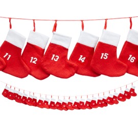 Advent Calendar Chain with XXL Socks 18 x 20 cm, to Fill Yourself