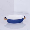Beatriz Ball CERAMIC Small Oval Baker with Gold Handles (Blue)