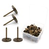 Jiozermi 100 Pcs Bronze Flat Head Thumb Tacks, 0.43'' Upholstery