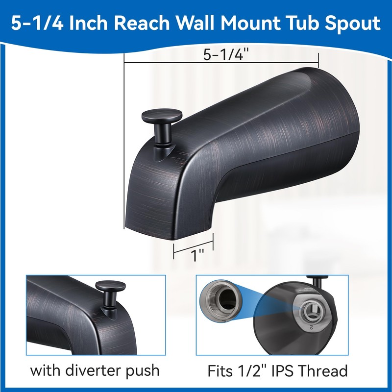 Dreyoo 5 1/4 Inch Bathroom Tub Spout Compatible with Westbrass