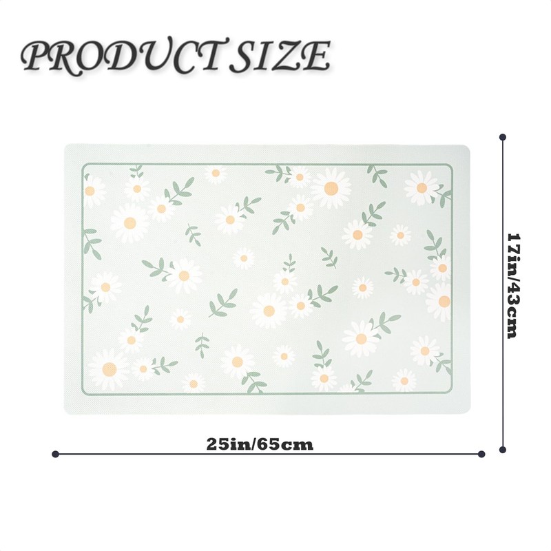 Floral Non Slip Bath Mat, Rubber Backing Ultra Thin Spring