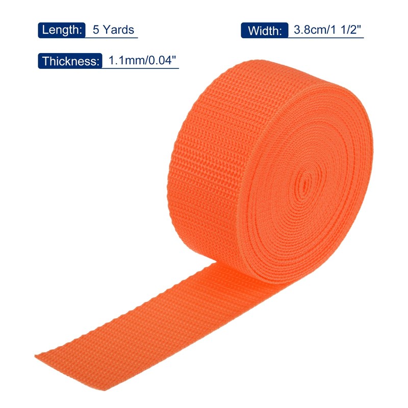 sourcing map Lightweight Polypropylene Webbing Strap 38mm(1 1/2") 5 Yard