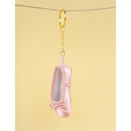 Daydance Pink Bow Ballet Shoe Keychain for Girls Decoration for Dancer Ballerina Backpack, Dance Bags