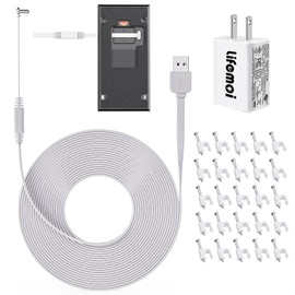 Upgraded，Power Adapter and 24.9ft/7.6m Type-C Power Charging Cable for Ring Battery Doorbell(2024 Release)，Ultra-Thin Charging Cable Design, only 0.02 inches Thick，No Need to Remove The Bracket