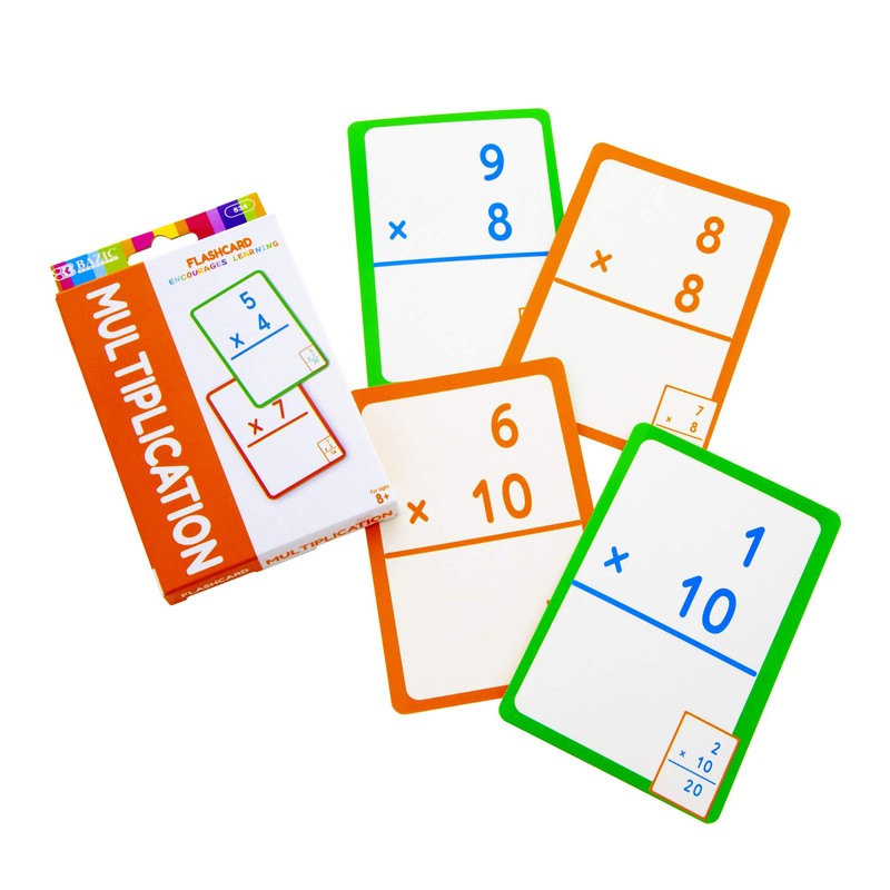 BAZIC Multiplication Flash Cards, Numbers Elementary Math Flashcards Game at