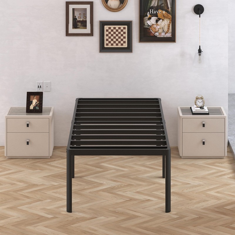 Likelalaso 24 Inch High Twin Bed Frames with Rounded Corner,