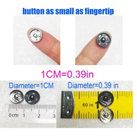 JOSDIOX 100 Sets Sew-on Snap Buttons Metal Snap Fastener Buttons Sewing Press Button for Clothing, Black and Silvery(10mm)