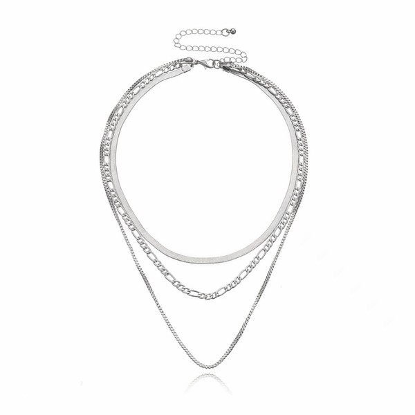 mocaelegance Herringbone Necklace for Women,Silver Plating Snake,Silver Chain Choker Necklaces,Dainty