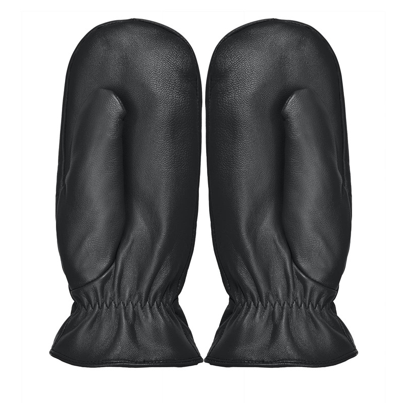 Mens Warm Leather Mittens Lambskin Mitten Gloves For Men Winter