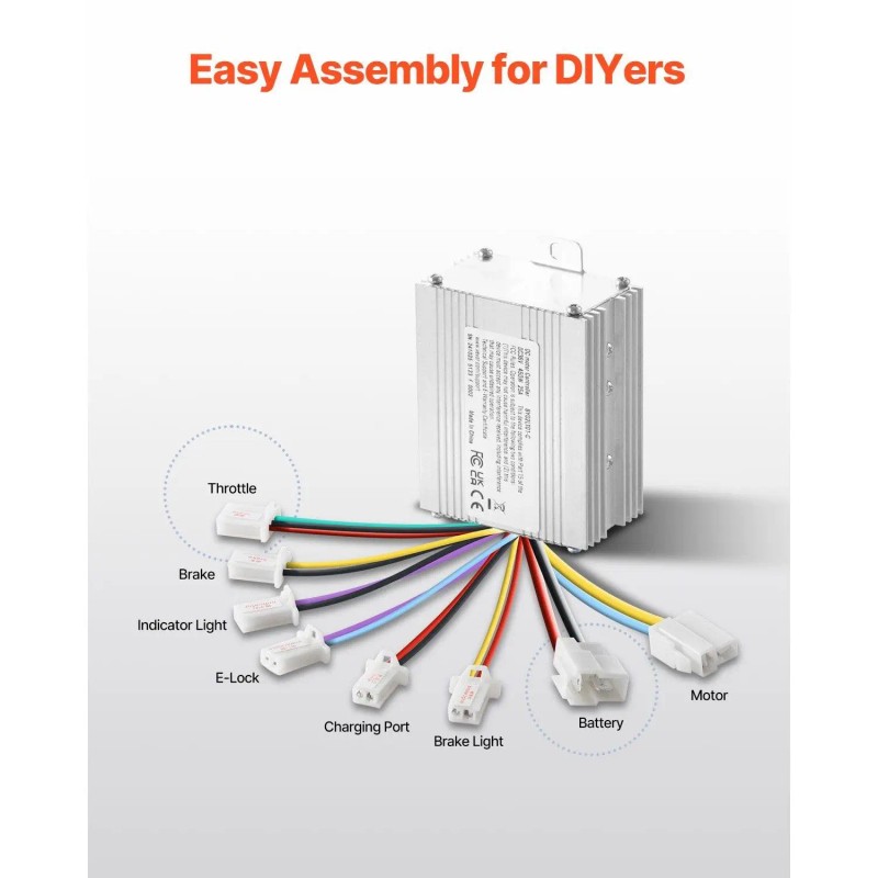 450W Electric Brushed DC Motor Kit 36V 3000rpm Speed with