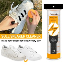 Pansonite Instant Sole and Sneaker Cleaner, Premium Dual-Sided Sponge Shoe Cleaner Perfect for Shoe Soles Cleaning (10 Pack)