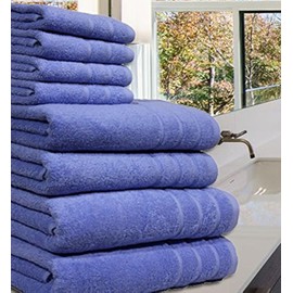 Casabella Luxury 100% Egyptian Cotton Towel Bale - 8 Pieces - 550 Gsm Xlarge Sizes_Blue_4 Pieces Set