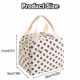 BEANPRECOY Insulated Lunch Bag for Kids & Adults Reusable Corduroy Lunch Box Tote, Leakproof Cooler Bag for Work, Office, School, Picnic, Travel, BBQ, Large Capacity & Cute Design