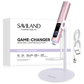 SAVILAND SSPro X U V Light for Gel Nails: 10s Flash Cure U V Light for Nails with Magnetic Stand LED Screen 400mAh Rechargeable LED Nail Lamp Portable Gel Light 2-Timers DIY Home