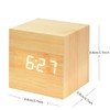 Onerbuy Wooden Digital Cube Alarm Clock Touch Sound Activated Desk