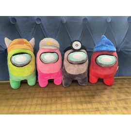 RubRab Hot Game Character Plush Toys Soft Merch Plushies Cute Astronaut Stuffed Plushies Doll Gifts for Among Fans and Kids Birthday Build-in BB Whistle (Figure Toy B)