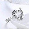 PAHALA 925 Strling Silver Bowknot Love Heart Crystals Finger Weeding