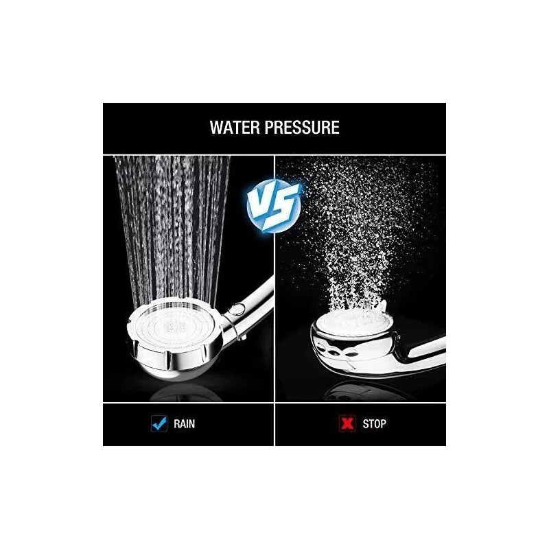 HEAD LEPO High Pressure Handheld Shower Head, 3 Spray Settings