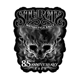 2025 Sturgis Motorcycle Rally Smokey Skull Decal - 85th Anniversary - 7 inch Decal Sticker for Motorcycles, Cars, Trucks, & Laptops (1-Pack)