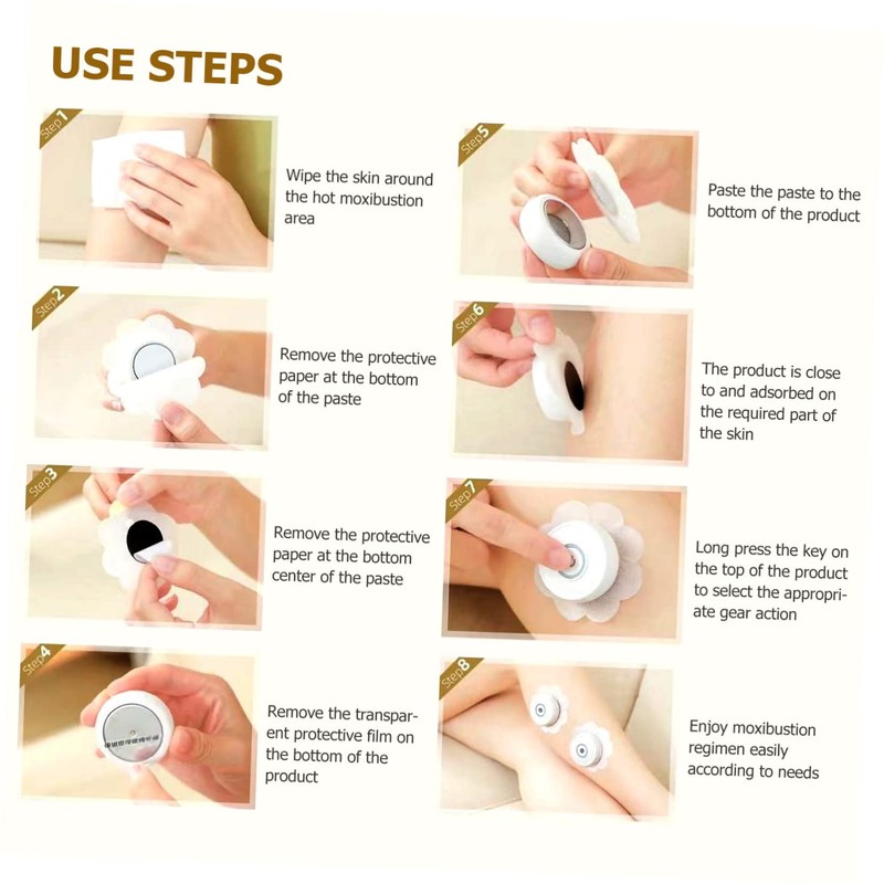 BIUDECO 10pcs Practical Moxibustion Pastes Patches Stickers Moxibustion Machine Fixators