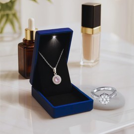 GERMALY® Luxury Jewellery Box | Jewellery Box with LED Lighting for Necklaces, Rings and Earrings - Elegant Gift Box in Blue