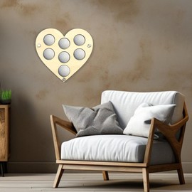 Golf Ball Stand Holder - 9X8Inches Display Rack Wooden Golf Ball Stand Holder - Space-Saving Golf Ball Display Torched Heart-Shaped Wall Rack for Golfers