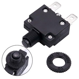 RKURCK 125/250V AC 32V DC Push Button Circuit Breaker 6 Amps, Thermal Overload Protector Switch, Manual Reset Thermal Circuit Breaker 6A