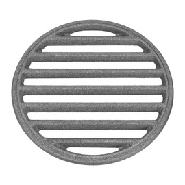 PATIKIL Cast Iron Fireground Grill, 19cm Round BBQ Grill Plate Replacement Heat Resistant Charcoal Plate Fireground Grill 6 Slot BBQ Accessories