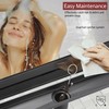 32 Inch Linear Shower Drain, Matte Black Shower Drain,Removable Grate,