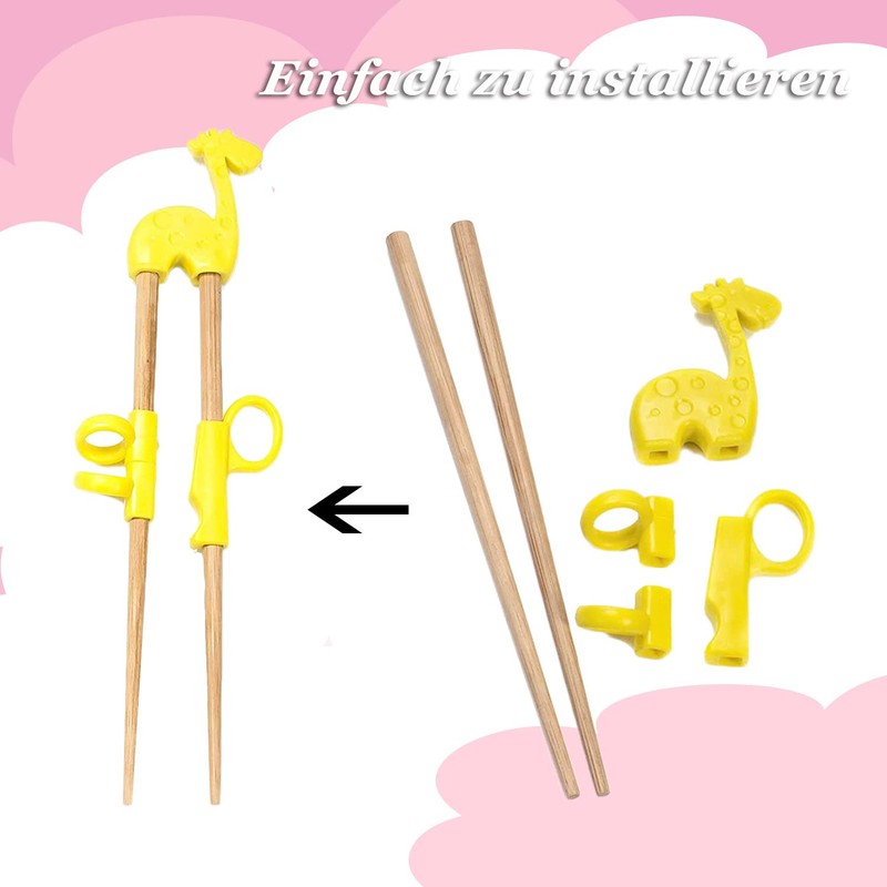 Chopsticks for Children, 4 Pairs Training Chopsticks, Reusable Children's Chopsticks,