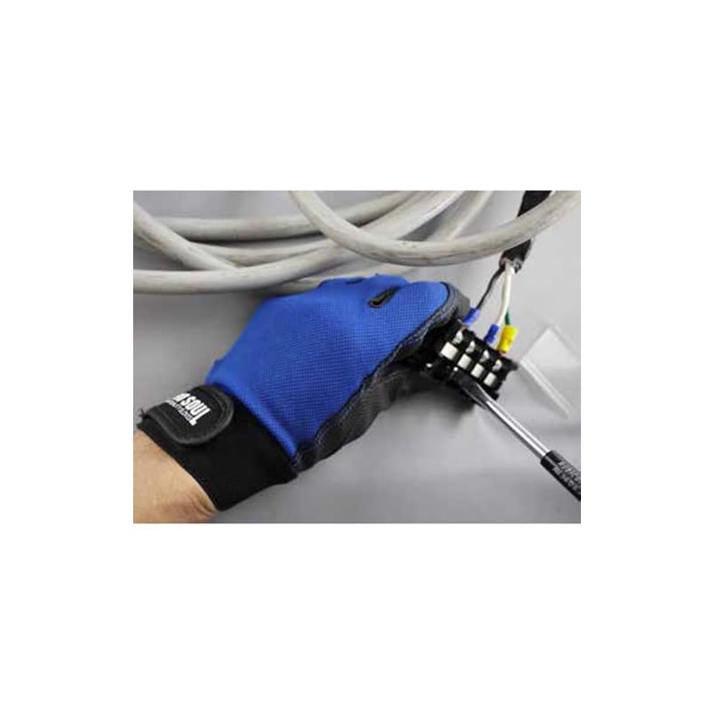 Fuji Gloves PS-993 Synthetic Leather PU Gloves, Blue, M