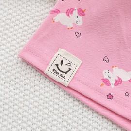 FUYAO Baby Beanie Hat 2 Pack Toddler Kids Soft Cotton Skull Cap Little Boys Girls Warm Hats for Spring Autumn (UK, Age, 1 Year, 6 Years, Unicorn Pink + Unicorn Purple)