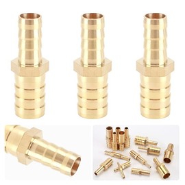 [AAGWW] Hose ID Separator, Extension Connector, Hose Connector, Direct Connector, Connector, Adapter, Brass Material (Design: 0.6 - 0.5 inch (16 - 12 mm) Hose Connector, Total of 3 Pieces)